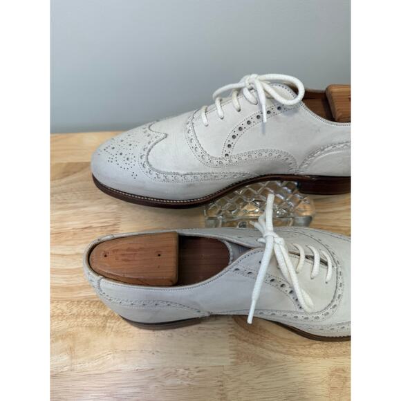 Stuart\'s Choice Made in England White Leather Brogue Dress Shoes Size 8.5. JL